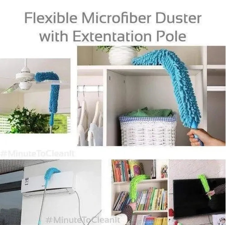 Flexible Micro Fiber Duster With Telescopic Stainless Steel Handle For Fan Cleaning Specially( Random Color ) ₨694