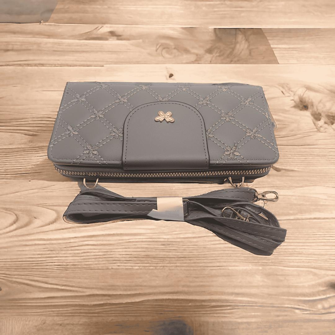 Women's PU leather embroidered clutch
