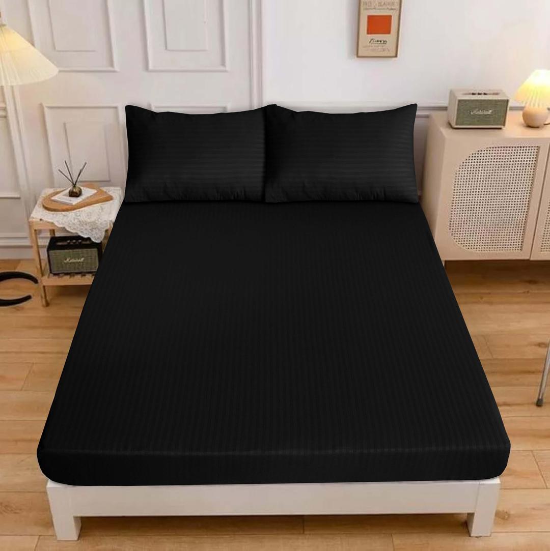 3 Pcs Cotton sotton Embossed double bedsheet