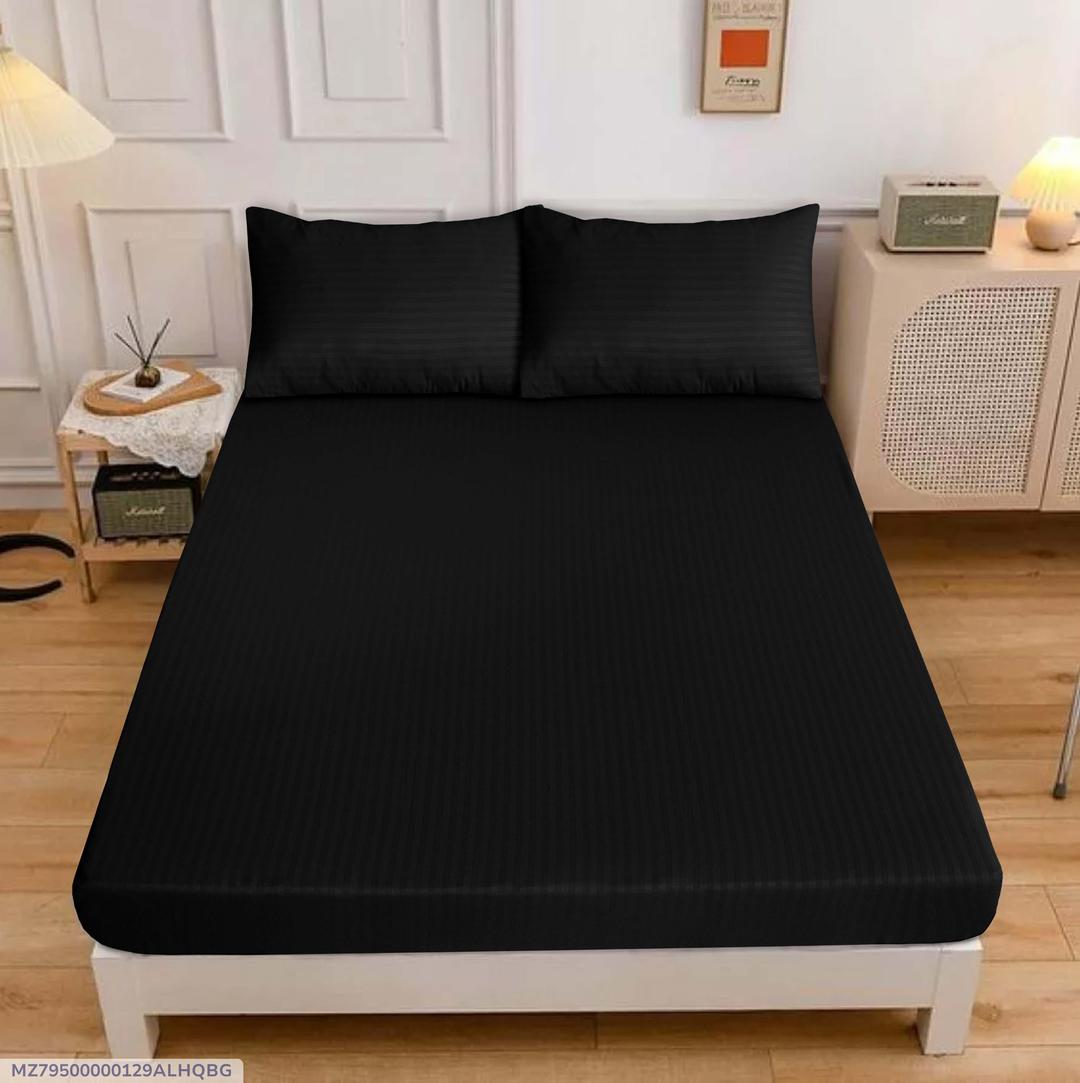 3 Pcs Cotton sotton Embossed double bedsheet