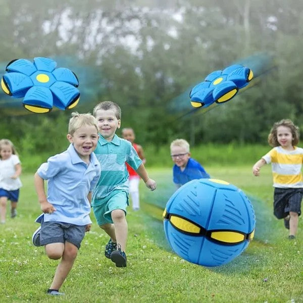 Magic Flying Saucer Ball Frisbee Deformation UFO Football Flat Throw Disc with 3LED Light Flying Toys Outdoor Garden Beach Game Toy