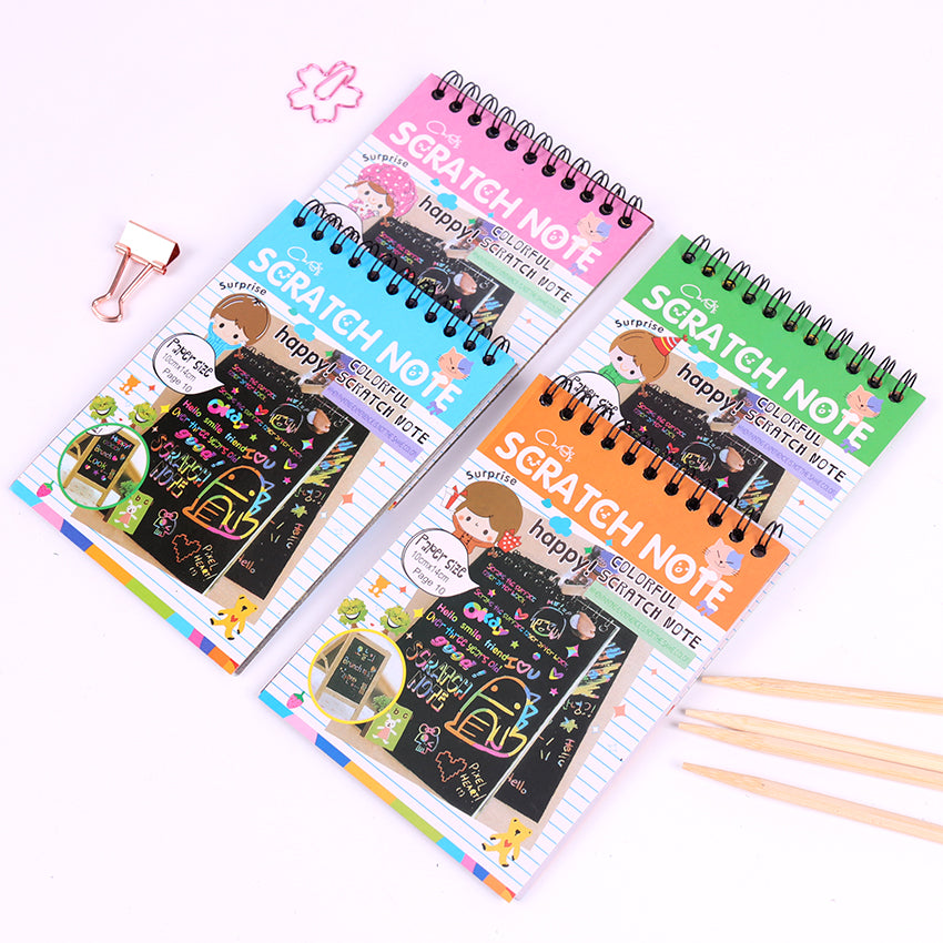 Scratch Note Black Cardboard Creative DIY Draw Sketch Notes for Toy Notebook School Supplies