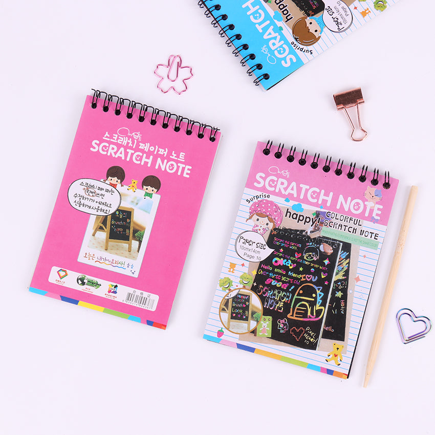 Scratch Note Black Cardboard Creative DIY Draw Sketch Notes for Toy Notebook School Supplies