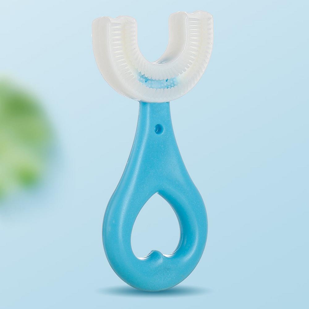 Toddler Toothbrush Kids U Shaped Toothbrush With Food Grade Soft Silicone Brush Head 360 Oral Teeth Cleaning Children U Shape