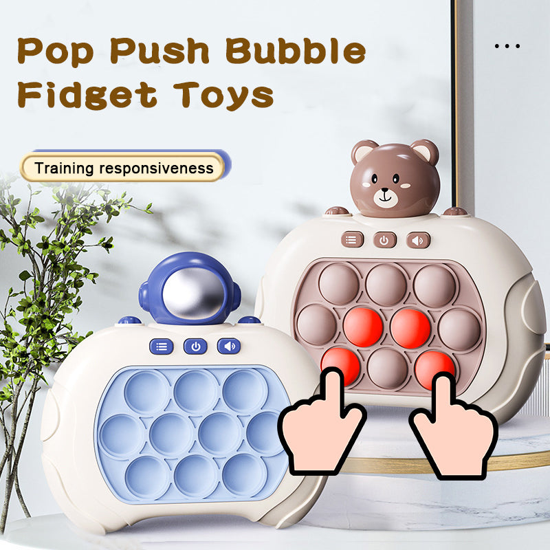 Quick Push pop Game Popsocket Electronic Pushit Pro Super Bubble Pop Game Light Push Up Poplight Antistress Fidget Toys with Box
