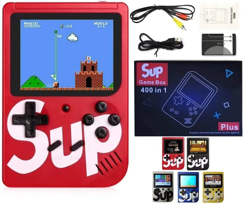Sup Game Portable Video Game Box with Mario Super Mario Dr Mario Contra Turtles and Other 400 Games with Battery Included