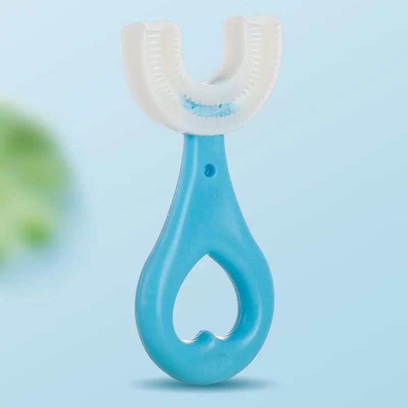 Toddler Toothbrush Kids U Shaped Toothbrush With Food Grade Soft Silicone Brush Head 360 Oral Teeth Cleaning Children U Shape
