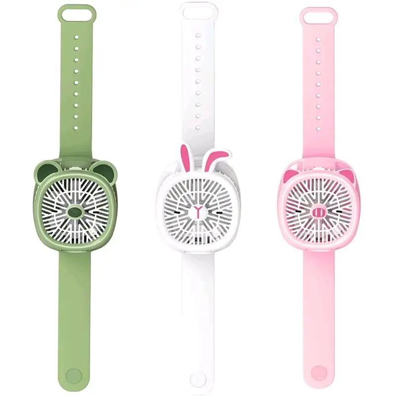 Watch Fan Cartoon with Wrist Strap Rechargeable 3Levels Adjustable Handheld Fan for TravelLow