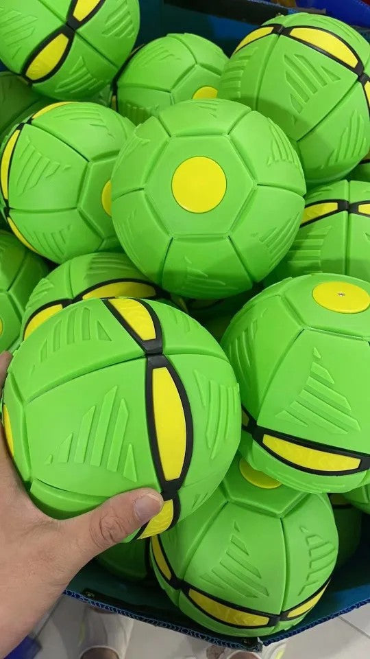 Magic Flying Saucer Ball Frisbee Deformation UFO Football Flat Throw Disc with 3LED Light Flying Toys Outdoor Garden Beach Game Toy