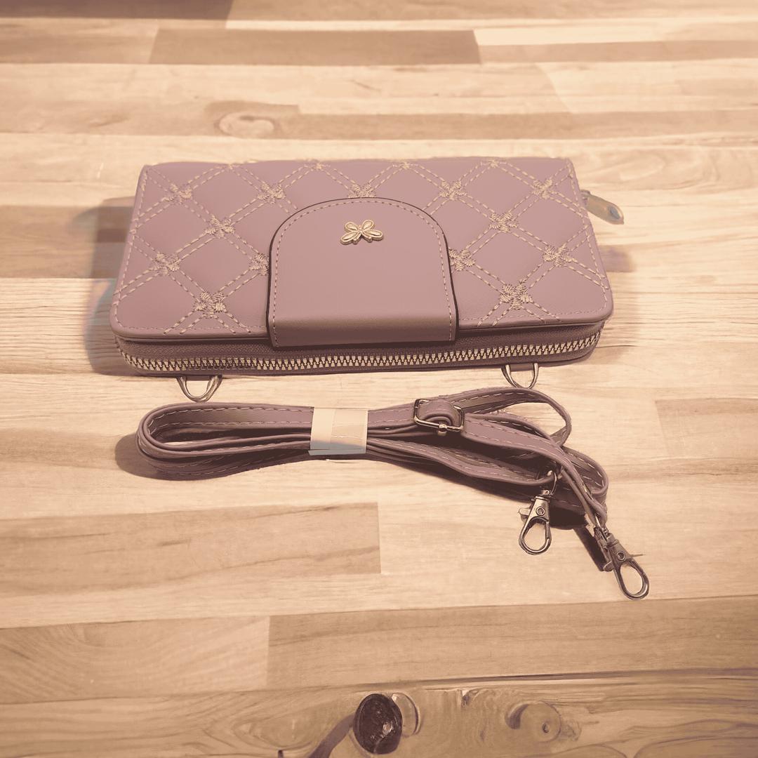Women's PU leather embroidered clutch