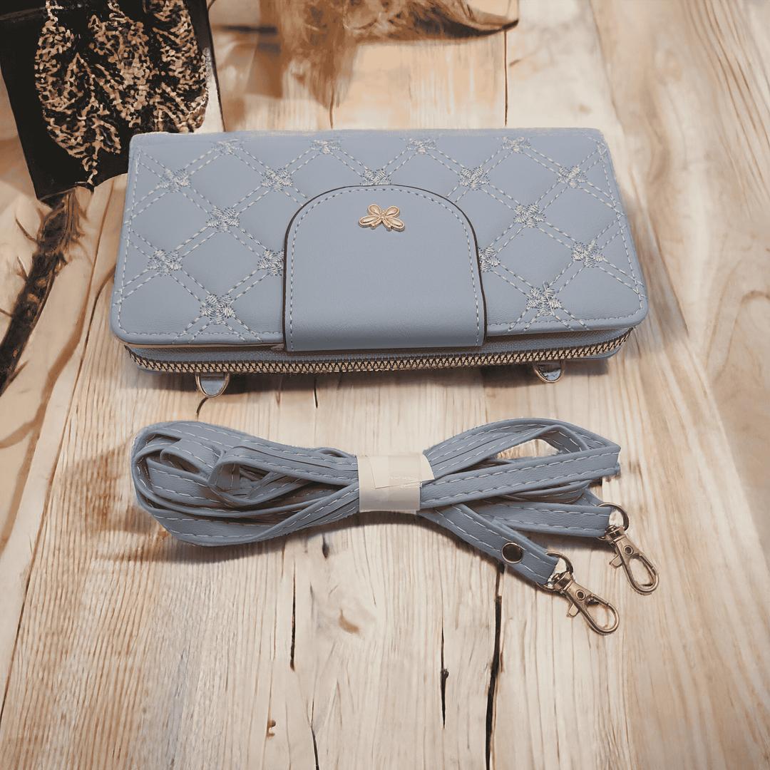 Women's PU leather embroidered clutch