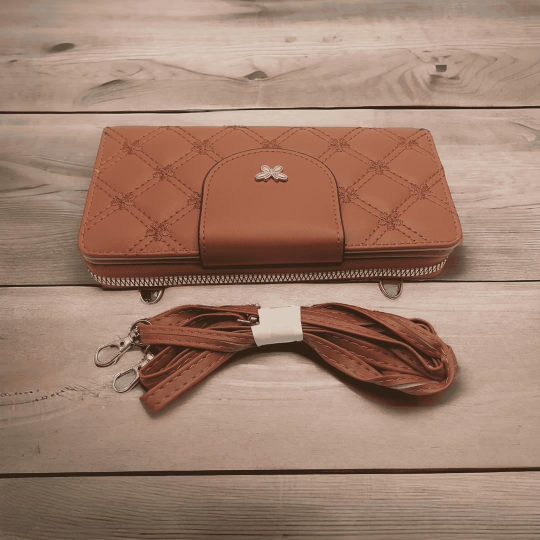 Women's PU leather embroidered clutch