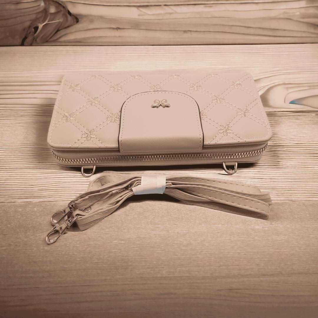 Women's PU leather embroidered clutch