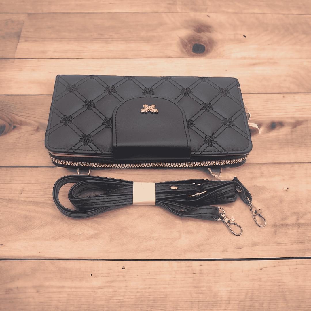 Women's PU leather embroidered clutch
