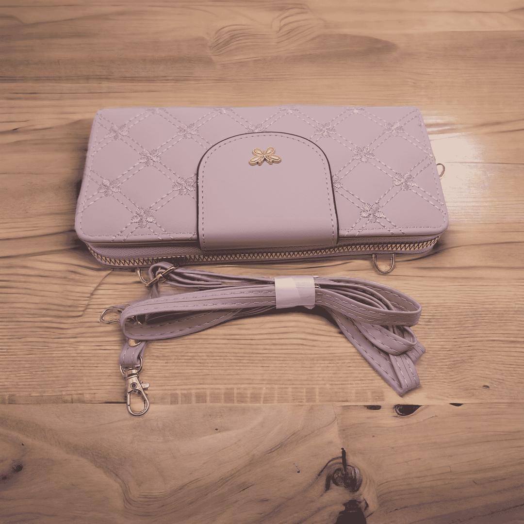 Women's PU leather embroidered clutch