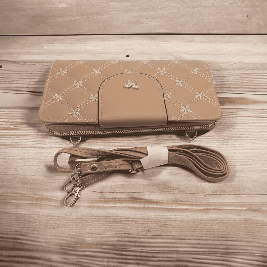Women's PU leather embroidered clutch
