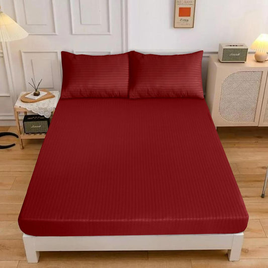 3 Pcs Cotton sotton Embossed double bedsheet
