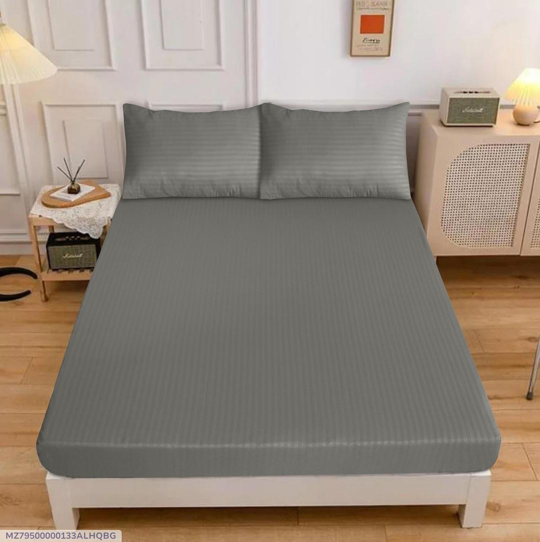 3 Pcs Cotton sotton Embossed double bedsheet