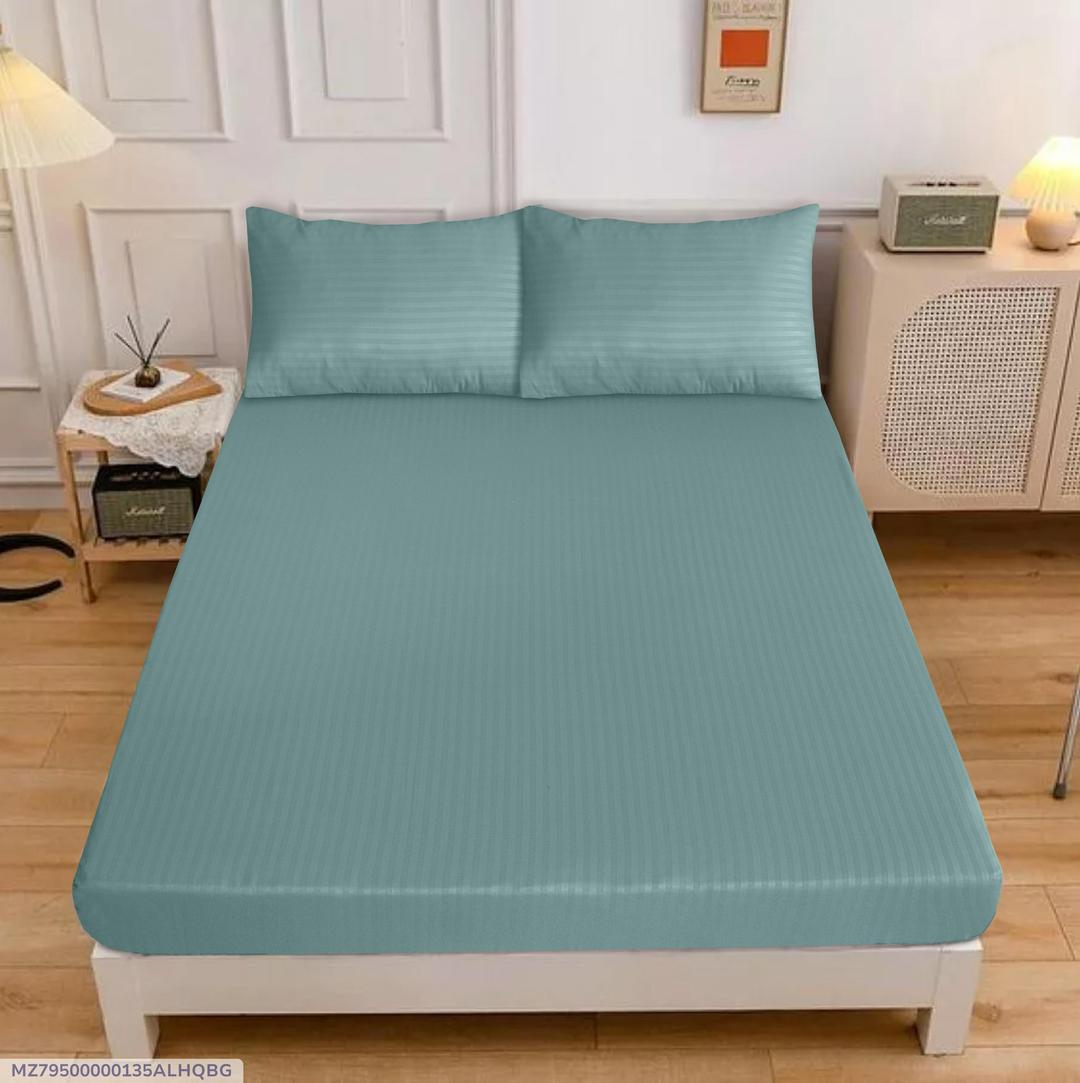 3 Pcs Cotton sotton Embossed double bedsheet