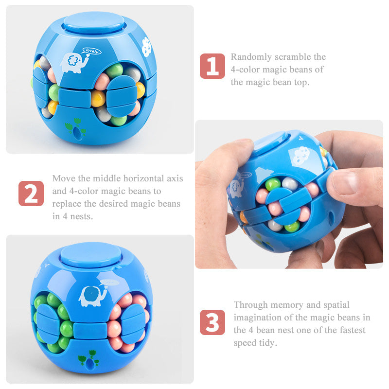 Hamburger Bean Magic Cube Toy Children's Puzzle Fidget Spinner Students Stress Reliever Magic Bean