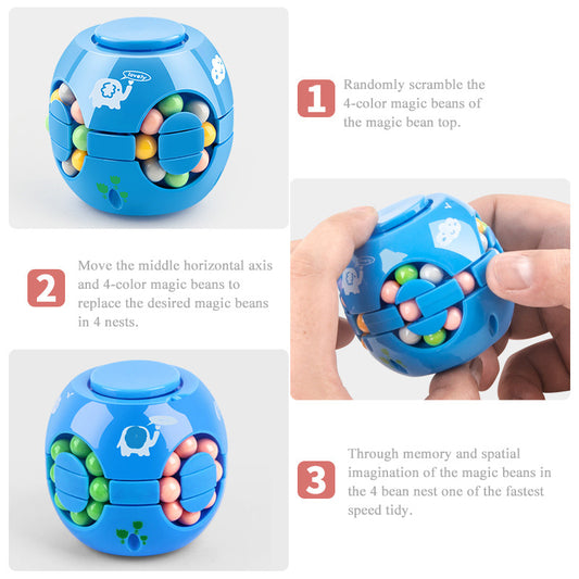 Hamburger Bean Magic Cube Toy Children's Puzzle Fidget Spinner Students Stress Reliever Magic Bean
