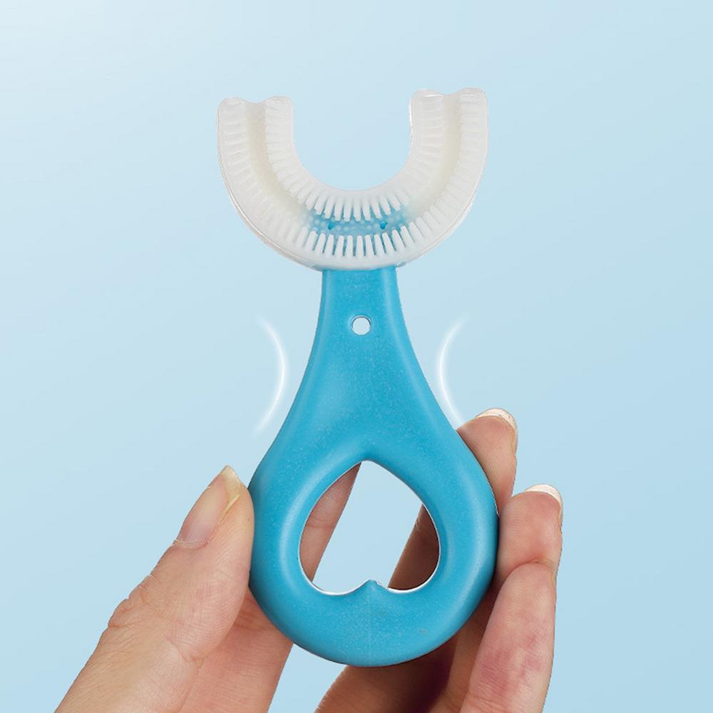 Toddler Toothbrush Kids U Shaped Toothbrush With Food Grade Soft Silicone Brush Head 360 Oral Teeth Cleaning Children U Shape