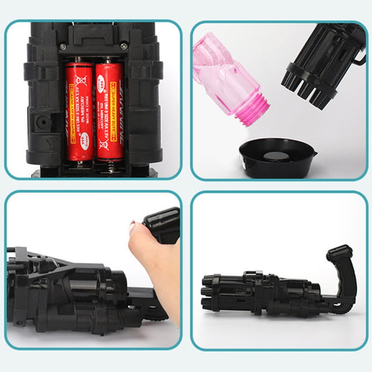Kids Automatic Bubble Gatling Gun Summer Soap Water Bubble Machine Bubble Machine Gun Indoor Outdoor Toy Gift for Children