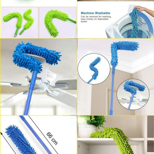 Flexible Micro Fiber Duster With Telescopic Stainless Steel Handle For Fan Cleaning Specially( Random Color ) ₨694