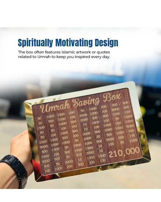 Umrah Saving Box Dark Brown, Wooden Money Umrah Saving  Box For Umrah Saving Best Quality Umrah Saving Box – Umrah Saving Box Dark Brown, Wooden Money Box for Umrah – 210,000