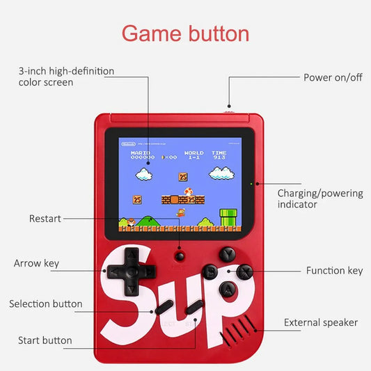 Sup Game Portable Video Game Box with Mario Super Mario Dr Mario Contra Turtles and Other 400 Games with Battery Included