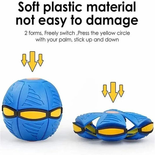 Magic Flying Saucer Ball Frisbee Deformation UFO Football Flat Throw Disc with 3LED Light Flying Toys Outdoor Garden Beach Game Toy